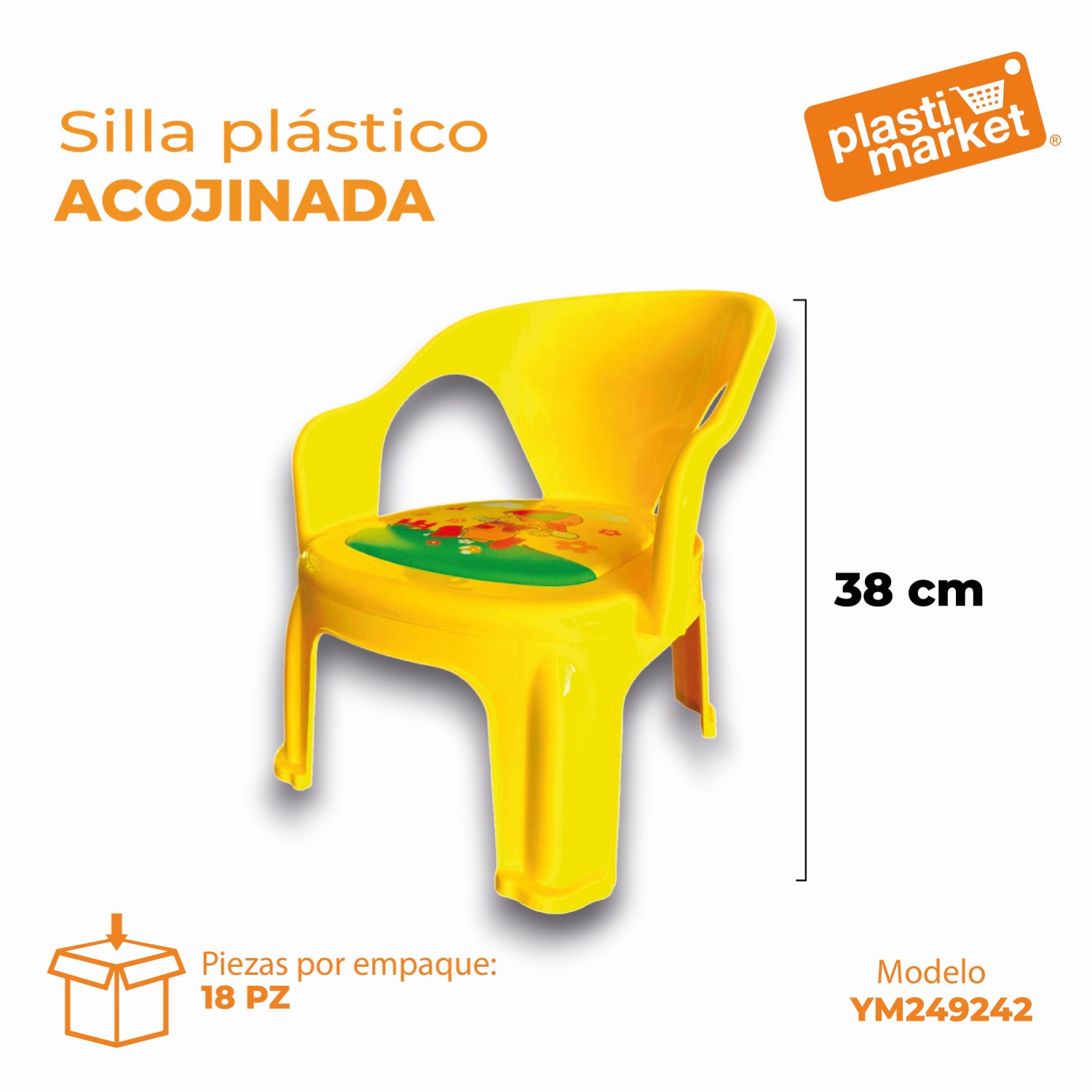 YM249242 SILLA PLASTICO ACOJINADA