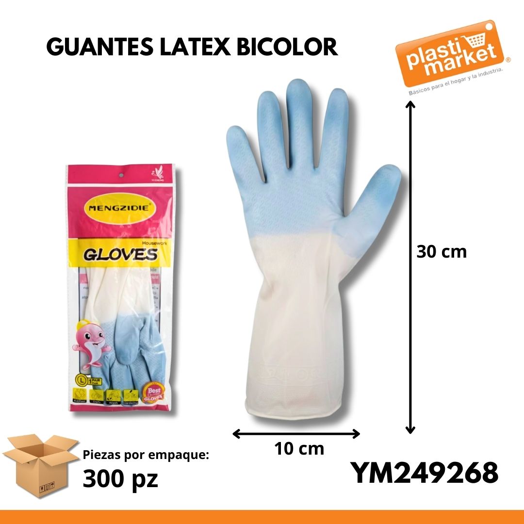 YM249268 GUANTES LATEX BICOLOR